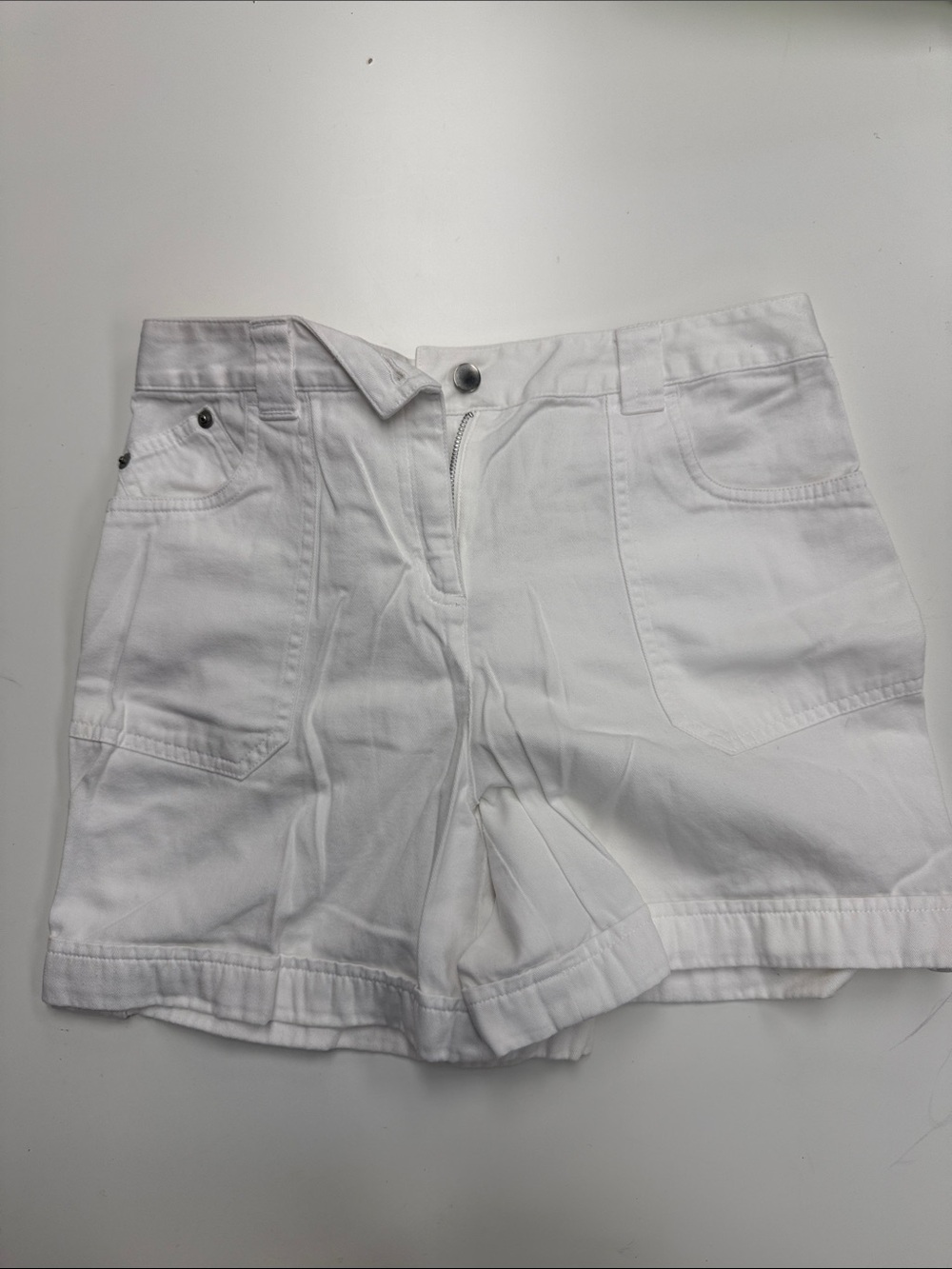 Talbots White Denim Casual Shorts with Front Pockets